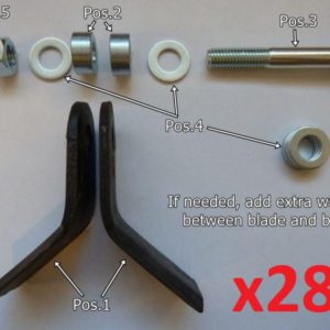 Y-blade set, flail mower, Iron Baltic