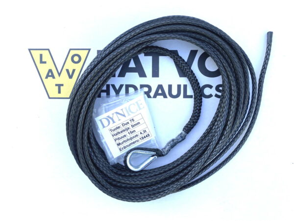 DynIce Dux winch rope 5 mm x 15 m