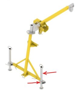Wire rope hoist IB 1200, support leg + bracket, Iron Baltic