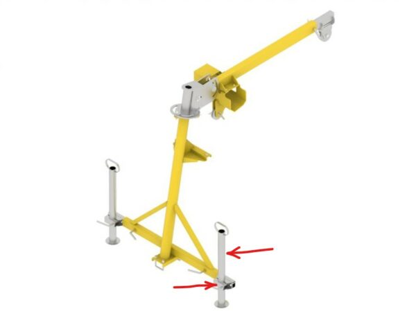 Wire rope hoist IB 1200, support leg + bracket, Iron Baltic